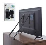 The Baby Lodge TV and Furniture Anti Tip Straps - Safety Furniture Wall Anchors for Baby Proofing Flat Screen TV Dresser Bookcase Cabinets and More - All Metal No Plastic Parts (2 Pack Black)