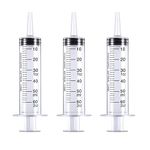 HAKACC 60 ml Disposable Syringe,Feeding Syringe Sterile Package,50 ml to 60 ml Medical Grade Catheter Tip (3 Pack)