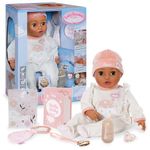 Baby Annabell Interactive Leah 43cm - Soft bodied baby doll with realistic movements, sounds & accessories - Suitable for Children Aged 3+