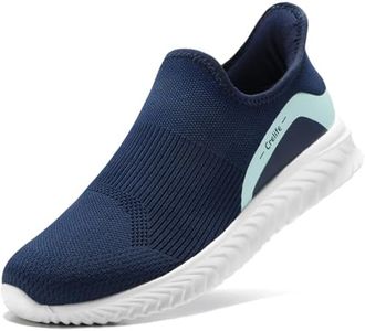 STQ Tennis Femme Légères Baskets et Chaussures de Sport Running Marche Indoor Gym Walking Hands Free Sneakers Bleu Marine 42 EU