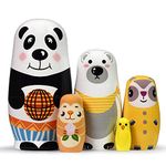 Nesting Dolls Wooden Russian Matryoshka Dolls for Toddlers Kids Tphon Handmade Toys Stacking Doll Set for Children Christmas Birthday Decoration Halloween Wishing Gift