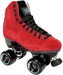 Sure-Grip Boardwalk Unisex Outdoor Roller Skates Material of Leather, Rubber, Suede & Aluminum Trucks | Comfortable, Extra Long Laces - Suitable for Beginners (Merlot, Mens 8 / Womens 9)