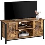 Yaheetech Industrial TV Cabinet Wood TV Stand Cabinet for 50 Inch TV, TV Stand with 2 Doors & Adjustable Shelves, TV Table for Living Room, Dinning Room & Bedroom, Rustic Brown