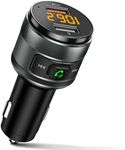 Bluetooth 5.3 FM Transmitter for Car, 3.0 Wireless Bluetooth FM Radio Adapter Music Player FM Transmitter/Car Kit with Hands-Free Calling and 2 USB Ports Charger Support USB Drive