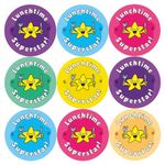 Classroom Stickers 144 Lunchtime Superstar Reward Stickers For Children, Teachers & Parents - Colourful, Easy Peel Stickers With Strong Adhesive Glue [144 30mm Stickers]