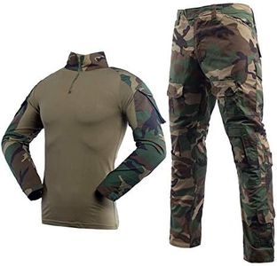 Airsoft Shirts Multicam Pants Survival Tactical Gear for Men Camo BDU Uniform Ripstop Tactical Suit Police Riot Gear, Jungle Camo, Small