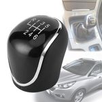 Juttzzei Ford Car Gear Knob 6 Speed, Gear Stick Knob Fit for Ford Focus Fiesta Mk2 Mk3 C-Max S-Max Mendeo IV Mk4 Car Gear Shift Knob, Gear Stick Knobs, Premium PU Leather Ford Fiesta Gear Knob - Black