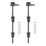 Cane Bolt Heavy Duty Gate Drop Rod 18 inch Steel with Black Finish -2 Pack for Double Door