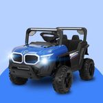 Jammbo X2 Battery-Operated Ride-on Premium Jeep Car for Kids - Dual Control Mode, Swing Function, LED Lights, Music & Connectivity - BIS Certified with Seat Belts & Suspension Springs - Blue