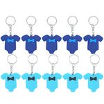 Finduat 20 Pack Baby Shower Return Gifts for Guests, Blue Jumpsuits Keychains for Jumpsuits Theme Party Favors, Boy Baby Shower Favors, Birthday Party Supplies