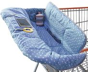 Shopping Trolley Cover for Baby or Toddler - 2-in-1 Highchair Cover - Compact Universal Fit - Modern Unisex Design for Boy or Girl - Includes Carry Bag - Machine Washable (Blue Dots)