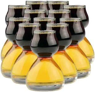 QUAFFER Double Bubble Layered Shot Glass – Chaser Shot Glass Jigger for Smooth Shots – Fun Unique Split Shot Glasses Barware (1.25oz Top & 2.25oz Bottom, Set of 12)