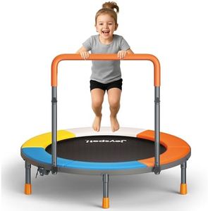 3’ Toddler Trampoline with Removable Handle for Kids, 36” Foldable Mini Trampoline 23" to 32" Height-Adjustable, Max Load 220lbs, Noise-Free/Durable Steel Frame/Safety Pad, Indoor/Garden Workout Gift