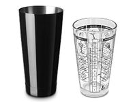 NJ Black Boston Cocktail Shaker 2 Pieces Set Weighted Professional Bartender Shaker Kit: 1 Set