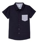 Amazon Brand - Jam & Honey Boy's Solid Regular Shirt (SS19SRT326_NAVY1 7 8 Years)