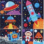 LZHZH EVA Foam Craft Stickers Mosaics Pictures DIY Sticker-by-Number Handmade Art Kits for Kids, Multicolor (6 Packs)