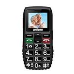 artfone Big Button Mobile Phone for Elderly,Upgraded GSM Mobile Phone With SOS Button | Talking Number | 1400mAh Battery | Dual SIM Unlocked | Torch Side Buttons | Bluetooth(Black)