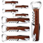 Set of 8 Groomsmen Bottle Opener Best Man Groom Bottle Opener Corkscrew and Multi Tool Groomsmen Gifts Wooden Wine Beer Bottle Opener for Proposal Bachelor Party Weddings