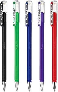 Pentel Mattehop - Liquid Gel Rollerball Pens - K110-1.0mm Nib - Black, Blue, Red, Green & Violet Ink - Pack of 5