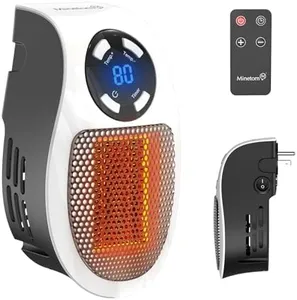 350W&450W Space Heater, Remote Wall Outlet Electric Space Heater as Seen on TV with Adjustable Thermostat and Timer and Led Display, Compact for Office Dorm Room