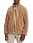 Dockers Men's Fleece Zip up Jacket, New British Khaki, L