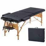 BestMassage Massage Table Portable Massage Bed Spa Bed 73" Long 28" Wide Hight Adjustable Massage Table 2 Folding 1 Black Massage Bed Spa Bed Facial Cradle Salon Bed W/Carry Case