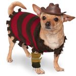 Rubie's unisex adult Costume, Official Rubie s A Nightmare on Elm Street Freddy Krueger Halloween Pet Dog Costume Size Large, Multicolor, L UK