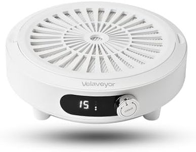 Velaveyor Nail Dust Collector, Rechargeable & Cordless 3800 RPM Low Noise Nail Vacuum Fan with LED Display, Adjustable Speed, Reusable Filter, 30 Pcs Paper, for Acrylic Nails, Salon & Home Use, White