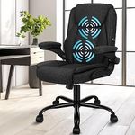 ALFORDSON Ergonomic Massage Office Chair Mid Back with Adjustable Armrest, Gaming Chair for Computer Task Desk, Study Chair with SGS Listed Gas-Lift, 150kg Loading, Fabric Black