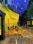 Tallenge Cafe Terrace at Night by Vincent Van Gogh- 10 Most Famous Paintings In The World Collection - Large Canvas - Unframed (Canvas,18 inches x 24 inches, Blue)