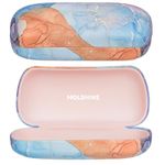 molshine Hard Shell Sunglasses Case, Classic Large Glasses Case for Sunglass, Eyeglasses with Cleaning Cloth (Blue Marble)