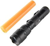 UltraFire WF502B Traffic Control Wand Led Flashlight,Super Bright XM-V6 LED 980 Lumens,Safety Signal Light Torch with Cone,5 Modes,Orange Finish