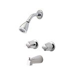 Pfister LG03-6110 2 Tub & Shower Faucet with Metal Knob Handles, Polished Chrome