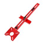 4 in 1 Router Milling Groove Bracket, Aluminium Alloy Adjustable Cabinet Template Tool for Professional Woodworking Tool (in+MM)