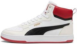 PUMA Men's Caven 2.0 Mid Sneaker, Frosted Ivory-puma White-Club Red, 9.5