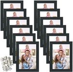 Giftgarden 4x6 Picture Frames Black Bulky Cadre Photo Frame Set for Wall or Tabletop, 12 Packs