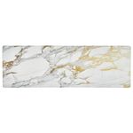 Home Dynamix Cozy Living Modern Marble Runner Anti-Fatigue Kitchen Mat, Gold/White, 17.5"x55"