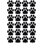 LiteMark 3 Inch Black Dog Paw Prints Decal Stickers Floors Walls - Pack of 48