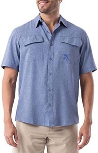 Guy Harvey Men's Short Sleeve Performance Fishing Shirt, Estate Blue, XX-Large