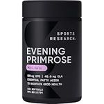 Sports Research Evening Primrose Oil (500mg) Cold-Pressed with No fillers or Artificial Ingredients, Non-GMO Tested - Gluten & Soy Free (240 Liquid Softgels)