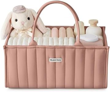 Blissful Diary Baby Diaper Caddy Organizer, Stylish Storage Basket for Newborn Essentials and Diaper Station, Gift for Baby Shower and Registry Must-Have, Blush Pink