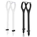 2pcs Scuba Mask Strap, Black and Transparent Dive Mask Strap Replacement Snorkeling Mask Strap Universal Silicone Mask Strap for Diving Swimming Snorkeling