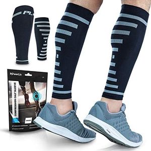 POWERLIX Calf Compression Sleeve (2p) Calf & Shin Sleeves for Men & Women Great for Pain Relief, Running, Sports & More