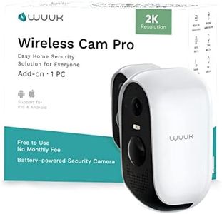 WUUK 2 Cameras for Home Security Outdoor Wireless WiFi, 2K Battery Powered Outdoor Wireless Security Camera with Base Station, No Monthly Fee, IP67, Free 32GB Local Storage, Google & Alexa Compatible (US Cam Pro Add -on)