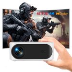 [Netflix Licensed/2024 Upgraded] Eeenfy Ares A1 4K Decoding Mini Projector with WiFi and Bluetooth, 1000+ TV Apps Built-in, Native 1080P, 600 ANSI, Dolby Audio, Compact Netflix Projector 2.4 Pounds