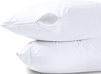 Canadian Linen Cotton Pillow Protectors with Zipper Queen, Set of 2, Pillow Covers Extend Pillow Life, Keeping Pillow Fresh & Clean Zipper Closure Bed Bug Proof Encasement 21x30 Inch