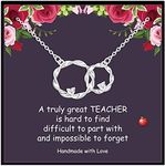 YANCHUN Teacher Appreciation Gifts Teacher Necklaces for Women Teacher Appreciation Necklace Apple Necklace Interlocking Circle Necklace Jewelry Gifts for Teacher, Metal, No Gemstone