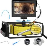 50M Pipe Camera with DVR, 9" Screen Drain Inspection Camera with Length Scale on Cable, 1080P HD Industrial Endoscope IP68 Waterproof Sewer Camera Professional Video Inspection Borescope for Plumber