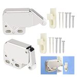 FIGFYOU 2 Pcs Mini Latch Automatic Spring Catch, Touch Catch Latch Lock Push Catch Latch Open Touch Catch Latch Lock with Automatic Spring Lock for Kitchen Cabinet Cupboard Wardrobe Door