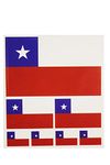 CHILE COUNTRY FLAG COLLECTION OF 7 DIFFERENT SIZE DECAL STICKERS .. NEW IN PACKAGE